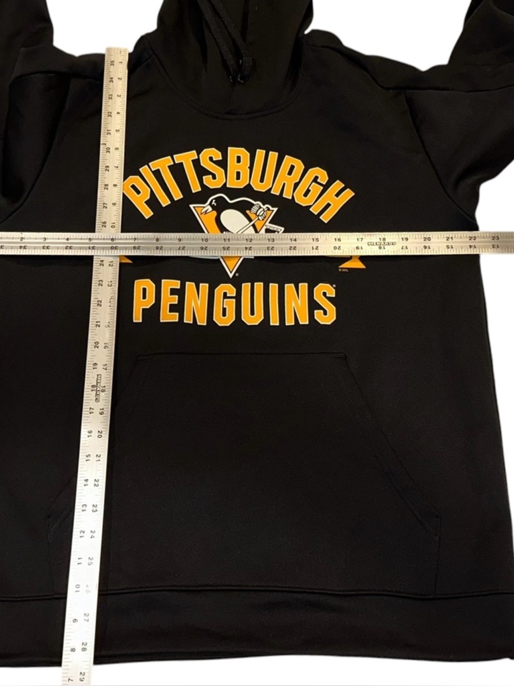 Adidas Pittsburgh Penguins Hoodie NHL Hockey Pullover Logo Sweatshirt Sz XL - Picture 7 of 7